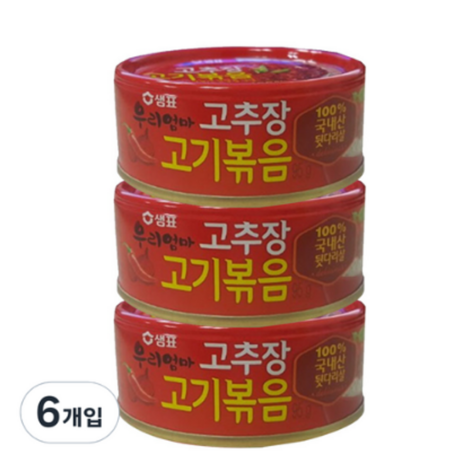 백앤 샘표 우리엄마 고추장고기볶음, 95g, 24개-추천-상품