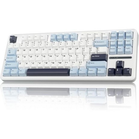 보내요 AULA 독거미 키보드 게이밍 적축 갈축 무접점 기계식 저소음 커스텀 F87 Wireless Mechanical Keyboard75 TKL Custom Hot Swapp, Glacial Blue-추천-상품