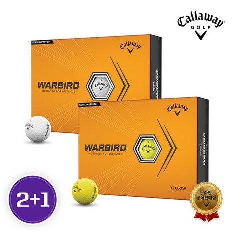 [골프선물세트 2+1][캘러웨이코리아정품] WARBIRD 워버드 골프공 2피스, 옐로우, 옐로우-추천-상품