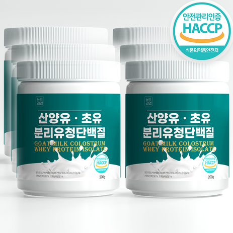 분리 유청 단백질 wpi 산양유 초유 분말 식약청 인증 HACCP 뉴트라업, 200g, 6개-추천-상품