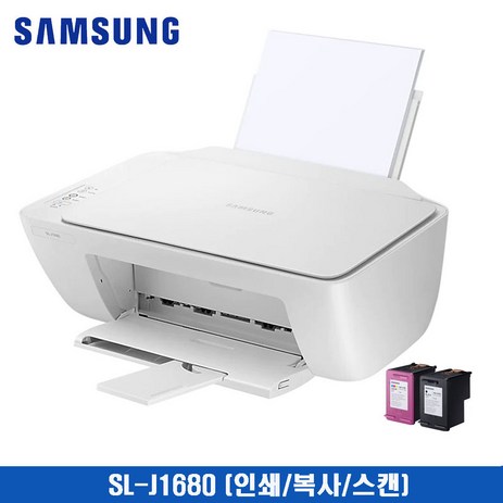 삼성전자 SL-J1680(SL-J1660) 칼라 프린트 인쇄/복사/스캔 가정용 사무용 복합기, SL-J1680, 정품잉크(검정1+칼라1)-추천-상품