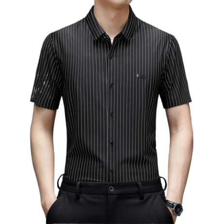 남성용 스판 반팔 셔츠 슬림 카라 단체 셔츠 댄스복 상의 Men's Shirts 2C568-추천-상품