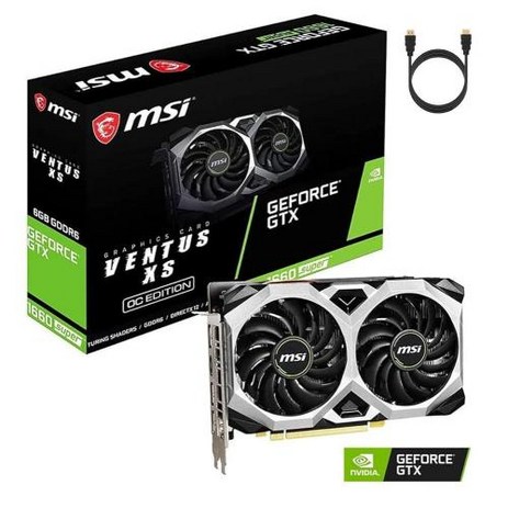 그래픽카드 MSI NVIDIA 지포스 GTX 1660 슈퍼 벤터스 XS VR 레디 OC PCIe 3.0 그래픽 카드 듀얼 팬 6GB GDDR6 HDCP 지원 DirectX 12-추천-상품