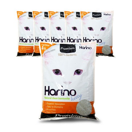 하리노 프리미엄 응고형 고양이모래, 4L, 6개-추천-상품