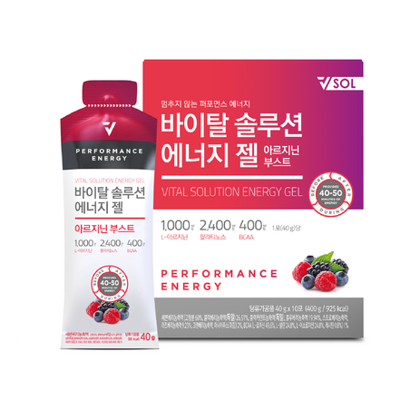 VSOL 바이탈솔루션 에너지젤 아르기닌 부스트 1박스 / 10포, 400g, 1개-추천-상품