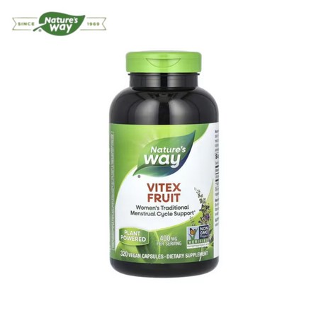 네이쳐스웨이 Vitex Fruit 바이텍스 프룻 400mg 320캡슐 Nature's Way 비건 글루텐 프리, 1개, 320정-추천-상품