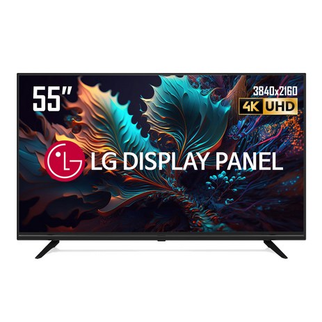 화봄 4K UHD LED TV 140cm(55인치) LG패널 CR550UHD ULTRA Full HD 가성비 텔레비젼 에너지1등급, 스탠드형, CR550UHD 자가설치-추천-상품