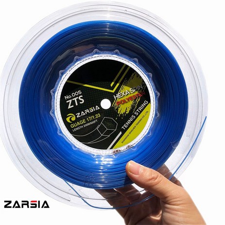 1 릴 200M 브랜드 ZARSIA 육각 테니스 스트링 릴 테니스 스트링 대만 제 육각 스핀 폴리에스터 스트링, 파란색-추천-상품