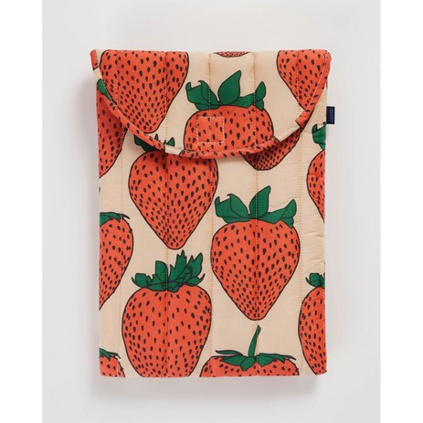 Baggu Puffy Laptop Sleeve 바쿠 노트북 랩탑 맥북 테블릿 보관 케이스 파우치 (16인치), Strawberry-추천-상품