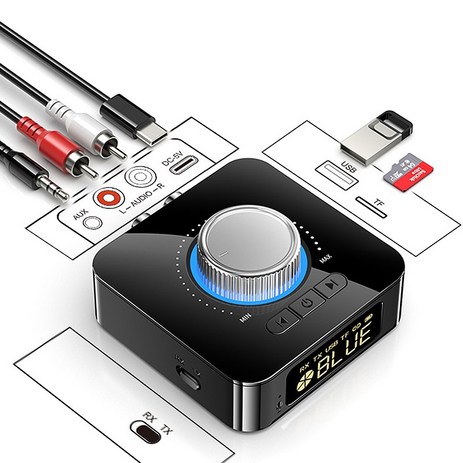 프리라이프 - 블루투스 5.0 송수신기 AUX 오디오 수신기 리시버, M5, M5-추천-상품