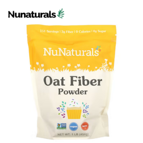 NuNaturals 누내추럴 오트 파이버 파우더 오트밀 분말 1 lb (454 g), 2kg, 1개-추천-상품