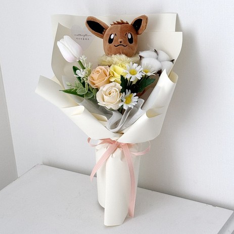 어나더플레르 비누꽃 인형꽃다발, 이브이, 1개-추천-상품