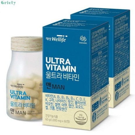 [대상웰라이프] 울트라비타민 맨 (1 000 mg60정x2EA /120일분), 1개, 120정-추천-상품