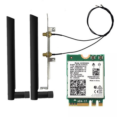 인텔 ax200 와이파이 6m. 2 2.4g 5g 블루투스 5.0 802 데스크탑 키트. ax200ngw 무선 카드 어댑터 안테나 11axac 3000mbps 듀얼, 협력사, ax200안테나 배플-추천-상품