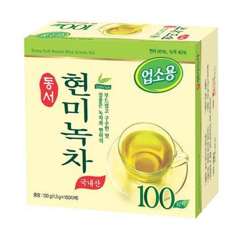 (주)동서 동서현미녹차(업소용) 정보없음 130g (1.3g * 100티백) 중량_130|구성_1.3gx100티백|품명_현미녹차100티백(업소용) 1팩 1308133 1980235-추천-상품