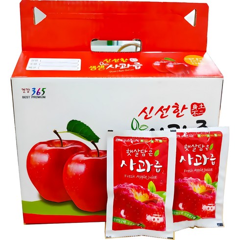 씨를 제거한 과일로 만든 몽실언니 사과즙 100ml 20포  프럼사과즙 100ml 20포 - 햇살담은 사과즙(1080마켓), 사과즙, 100mlx100개입, 10L, 100개