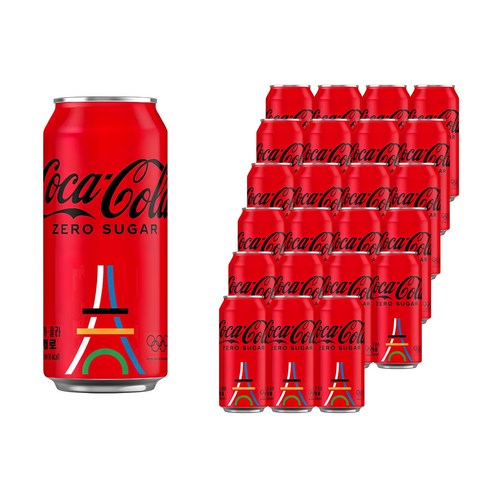 코카콜라 제로 355ml 24캔 - 코카콜라 코카콜라 제로 음료, 490ml, 24개