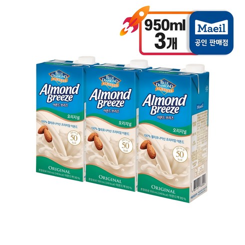 아몬드브리즈 오리지널 190ml 48팩 - 블루다이아몬드 아몬드 브리즈 오리지널, 950ml, 3개