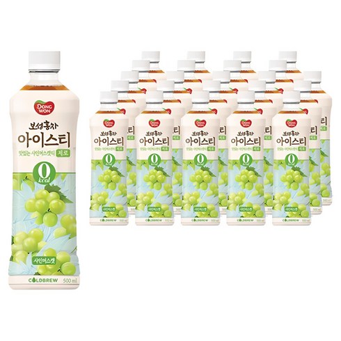 보성홍차아이스티 - 동원 보성홍차 아이스티 샤인머스캣 제로, 500ml, 24개