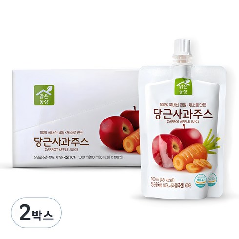 맑은농장 당근사과주스, 100ml, 20개