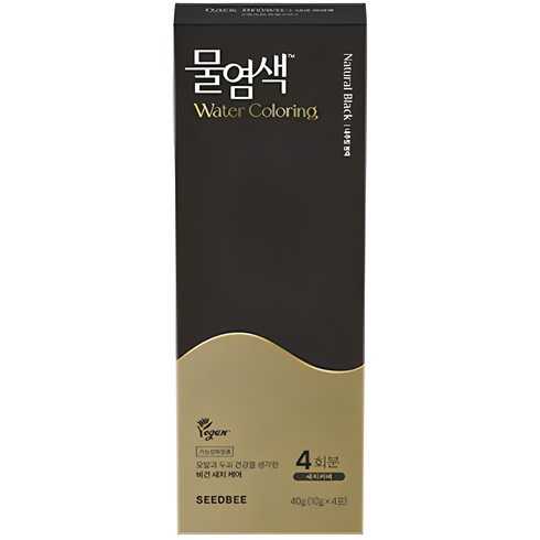 프리미엄 물염색 총 44회분  쿨링샴푸(300ml 2개 - 씨드비 프리미엄 물염색 시즌2, 내추럴블랙, 1개