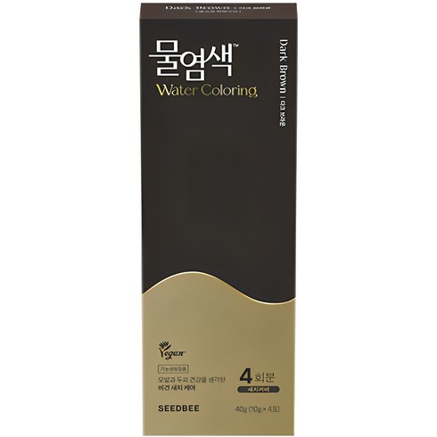 프리미엄 물염색 총 44회분  쿨링샴푸(300ml 2개 - 씨드비 프리미엄 물염색 시즌2, 다크브라운, 1개