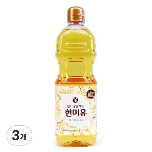 노브랜드현미유 - 티케이 현미유, 900ml, 3개