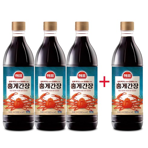 게간장 - 사조해표 홍게간장 500ml 3+1개 / 간장/감칠맛 간장 / 국물요리 만능간장, 3개