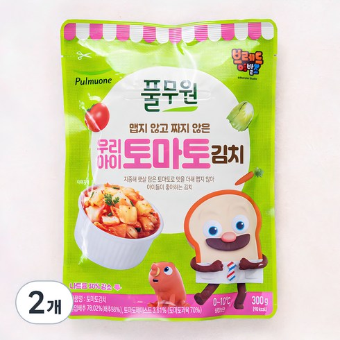 유아김치 - 풀무원 우리아이 토마토김치, 300g, 2개