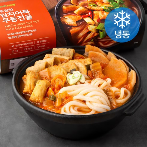 프레시지 푸짐한 김치어묵 우동전골 밀키트 (냉동), 1.49kg, 1개