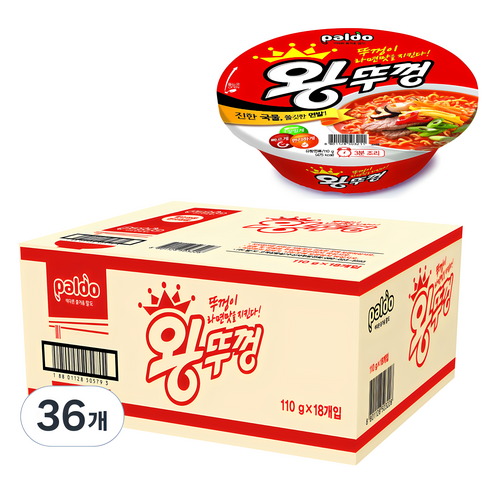 왕뚜껑컵라면 - 왕뚜껑 컵라면 110g, 36개