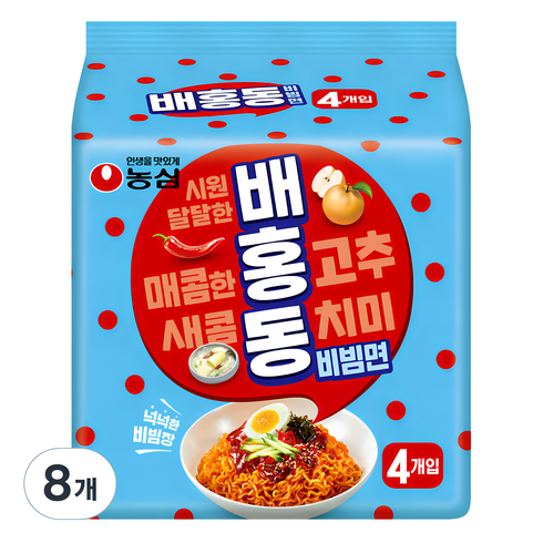 농심 배홍동 비빔면 137g, 8개