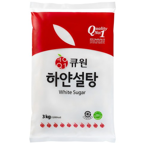 하얀설탕3kg - 큐원 하얀 설탕, 3kg, 1개