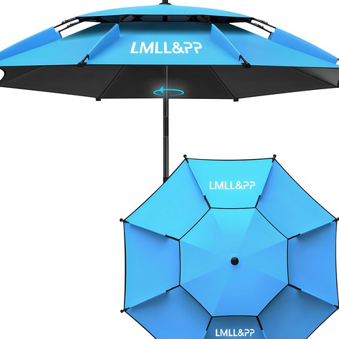 낚시파라솔 - LMLL&PP 특대형 이층 꺽임 3단 접식 낚시파라솔 캠핑 낚시 야외용품 각도조절 방풍 각도 조절 가능 최대우산면 2.6M