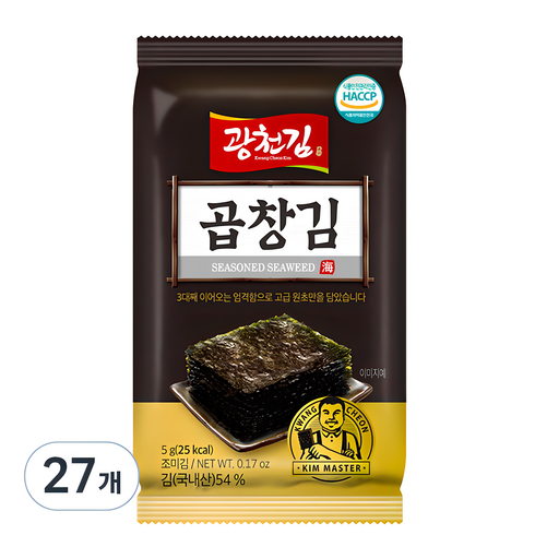 곱창김 - 광천김 곱창도시락김, 5g, 27개