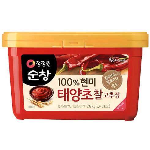 청정원고추장 - 청정원순창 100% 현미 태양초 찰고추장, 2.8kg, 1개