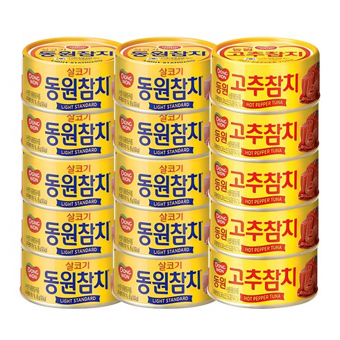 동원참치s12호 - 동원 참치 살코기 라이트스탠다드 85g x 10p + 고추 85g x 5p, 1세트