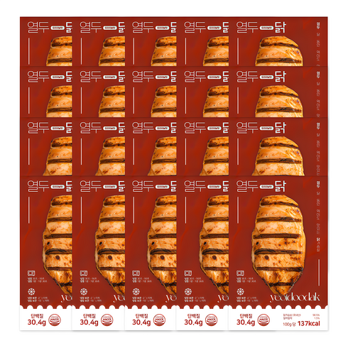 훈제닭가슴살 - [열두닭] 오븐으로만 조리한 닭가슴살 오리지널 훈제맛, 100g, 30개