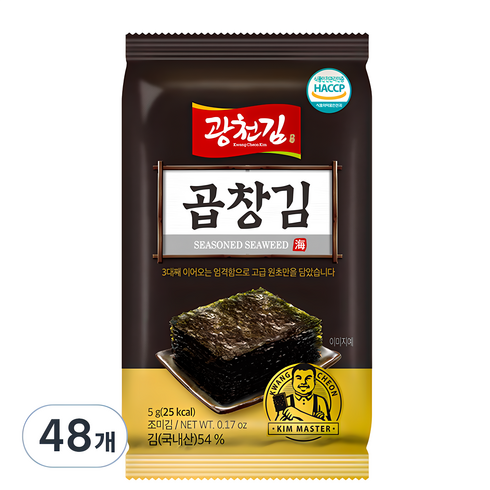 곱창김 - 광천김 곱창도시락김, 5g, 48개