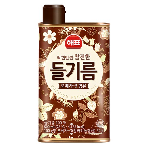 해표들기름 - 해표 참진한 들기름, 500ml, 1개