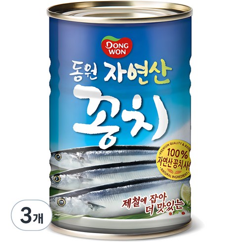 동원 자연산 꽁치 통조림, 400g, 3개