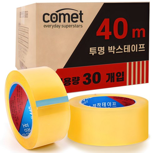 박스테이프 - 코멧 투명 박스테이프 40M * 48mm, 30개