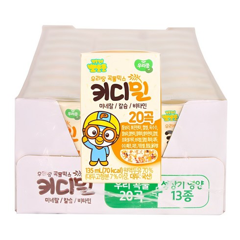 유아두유 - 뽀로로 키디밀 성장 밸런스 음료 135ml, 24개, 두유