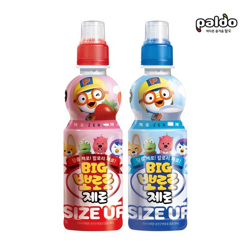 팔도 빅 뽀로로 제로 딸기맛 밀크맛 반반 혼합, 24개, 360ml