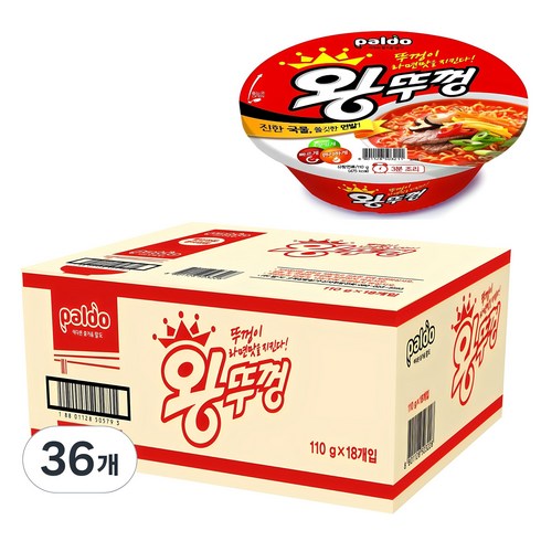 왕뚜껑점보 - 왕뚜껑 컵라면 110g, 36개