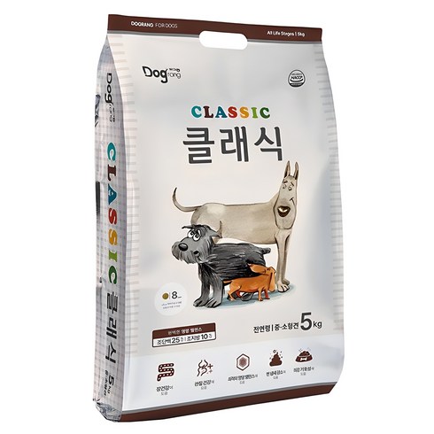 강아지사료 - 도그랑 전연령 중소형견 클래식 건식사료, 닭, 5kg, 1개