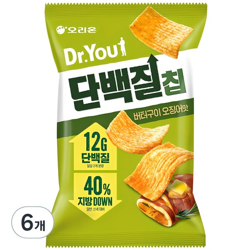 단백질칩 - 닥터유 단백질칩 버터구이 오징어맛, 60g, 6개