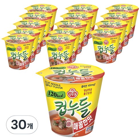 오뚜기컵누들 - 오뚜기 컵누들 매콤한맛 37.8g, 30개