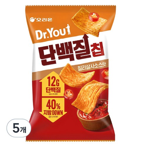 단백질칩 - 닥터유 단백질칩 칠리살사소스맛, 60g, 5개