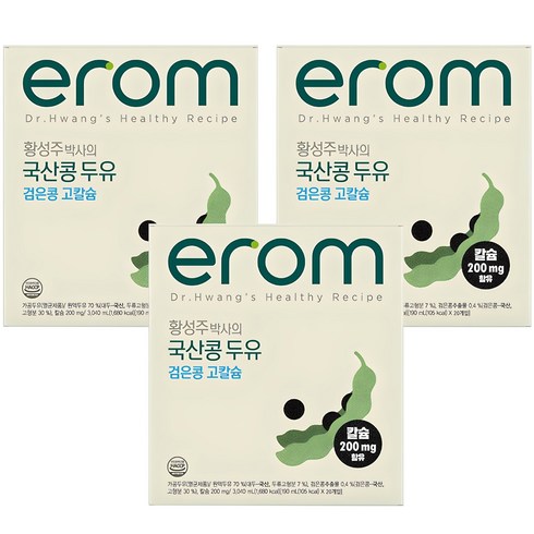 이롬두유 - 이롬 황성주 박사의 국산콩 두유 검은콩 고칼슘, 190ml, 60개